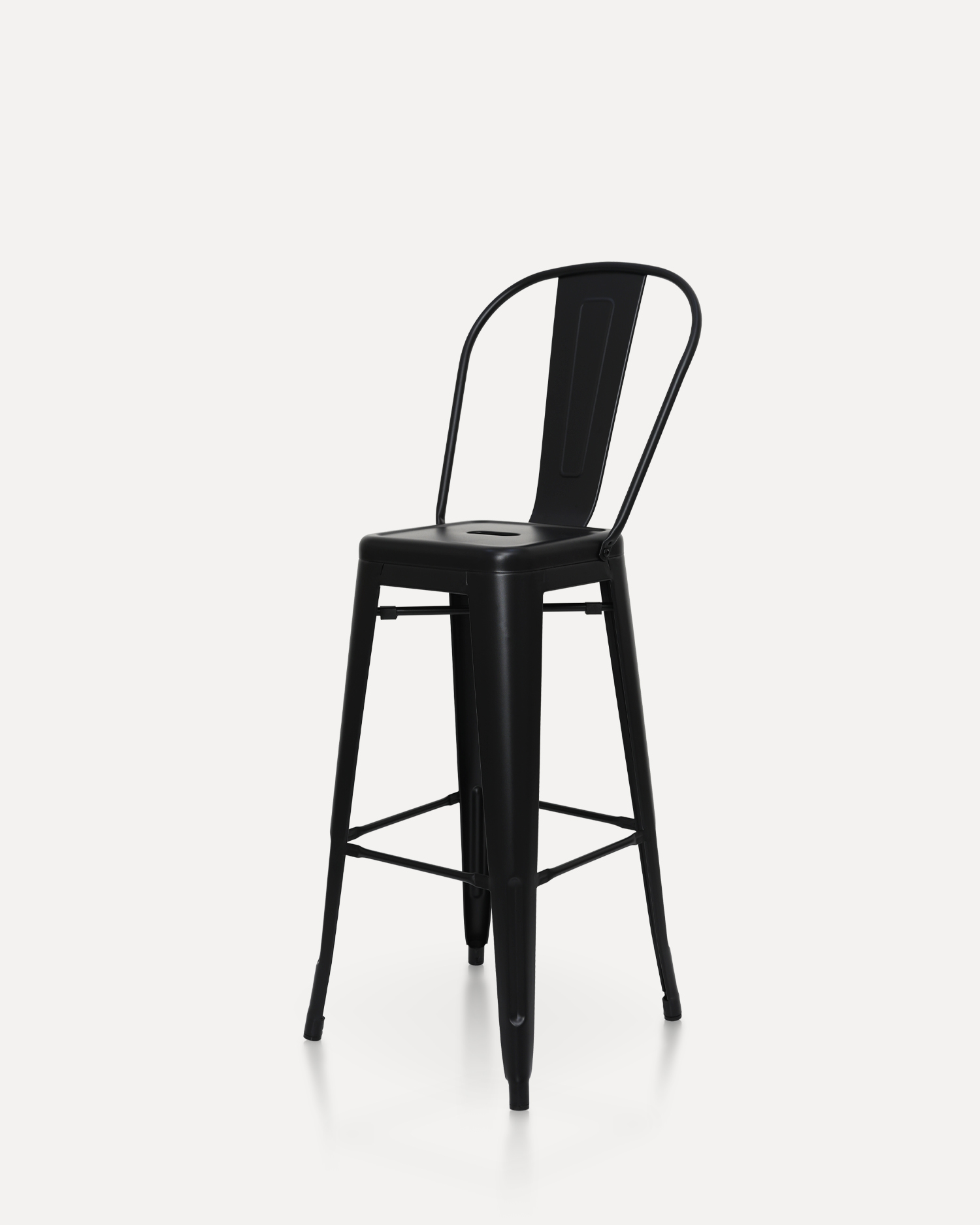 Black Metal Barstool med ryglæn Black Metal Barstool med ryglæn